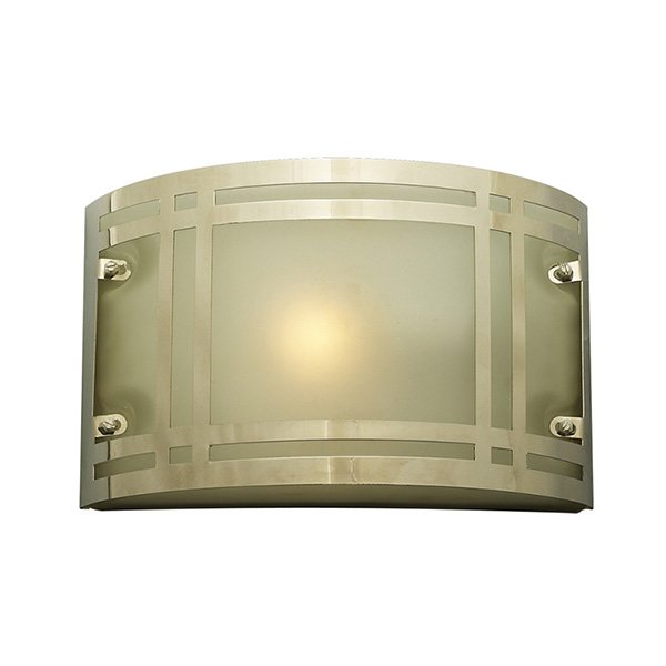 PLC Lighting 10 1/2" Wall Light in Polished Chrome with Frost Glass