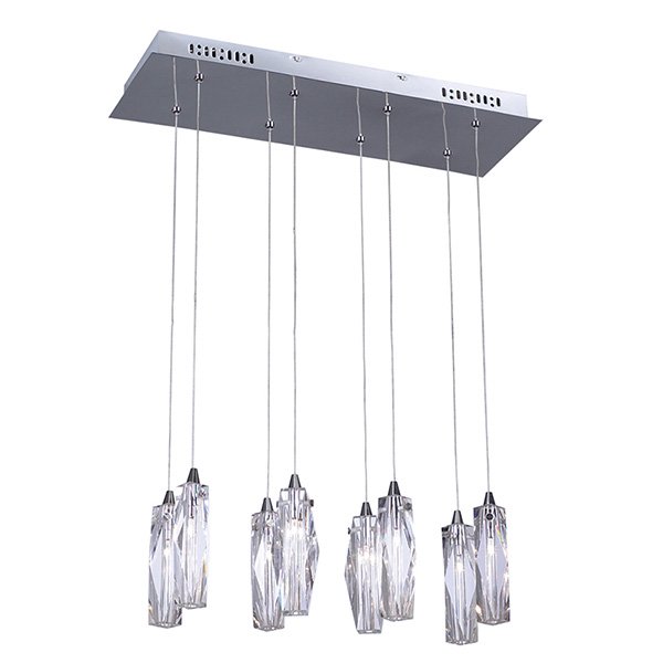 PLC Lighting 22" Pendant in Polished Chrome with Clear Glass