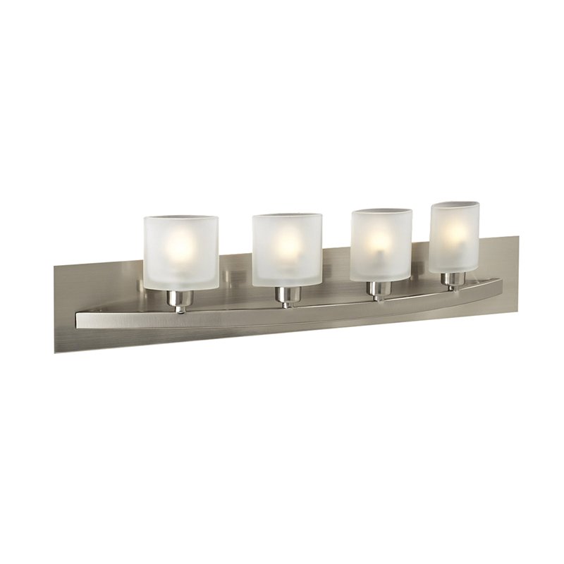 PLC Lighting 24 1/2" Wall Light in Satin Nickel with Frost Glass