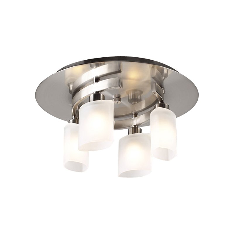 PLC Lighting 13" Ceiling Light in Satin Nickel with Frost Glass