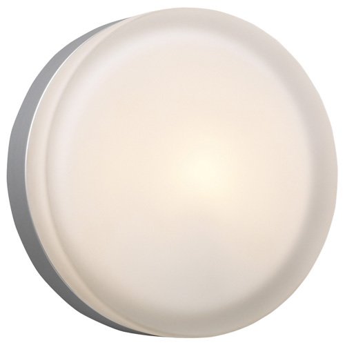 PLC Lighting CFL Single Wall Sconce in Satin Nickel with Frost Glass