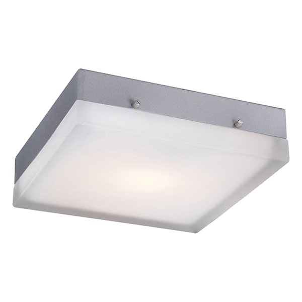 PLC Lighting Wall Light in Satin Nickel with Frost Glass