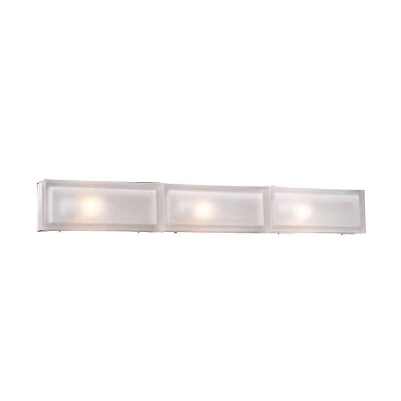 PLC Lighting Triple Vanity Light with CFL Bulbs in Satin Nickel with Frost Glass