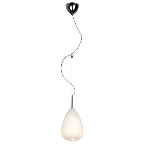 PLC Lighting 6" Mini Pendant in Polished Chrome with Matte Opal Glass