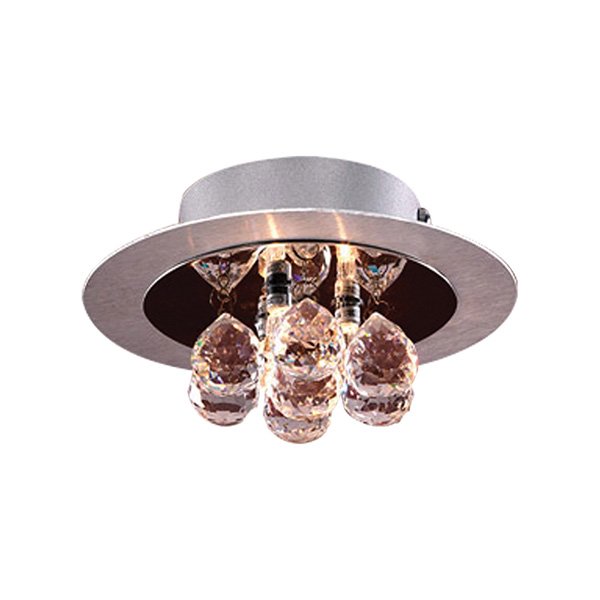 PLC Lighting (2 tone) 7" Ceiling Light in Aluminum/Polished Chrome with Asfour Handcut Crystal