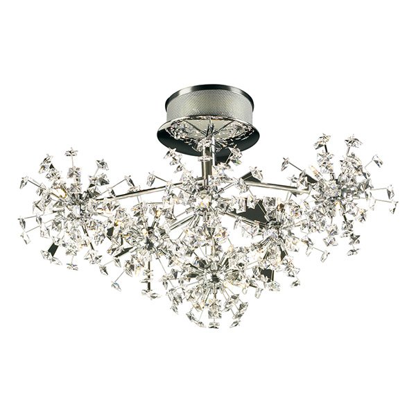 PLC Lighting 26" Ceiling Light in Polished Chrome with Asfour Handcut Crystal