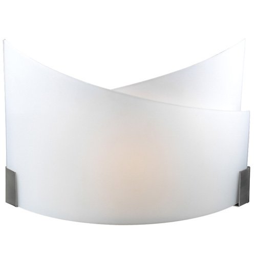 PLC Lighting CFL Single Wall Sconce in Satin Nickel with Matte Opal Glass