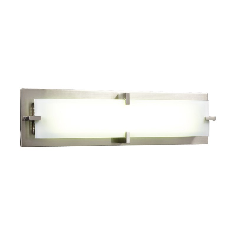 PLC Lighting 27" Wall Light in Satin Nickel with Frost Glass
