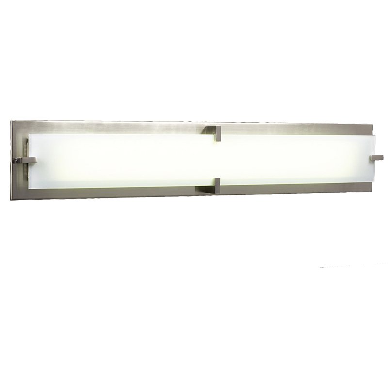 PLC Lighting 39" Wall Light in Satin Nickel with Frost Glass