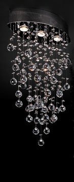 PLC Lighting 17" Chandelier in Polished Chrome with Asfour Handcut Crystal