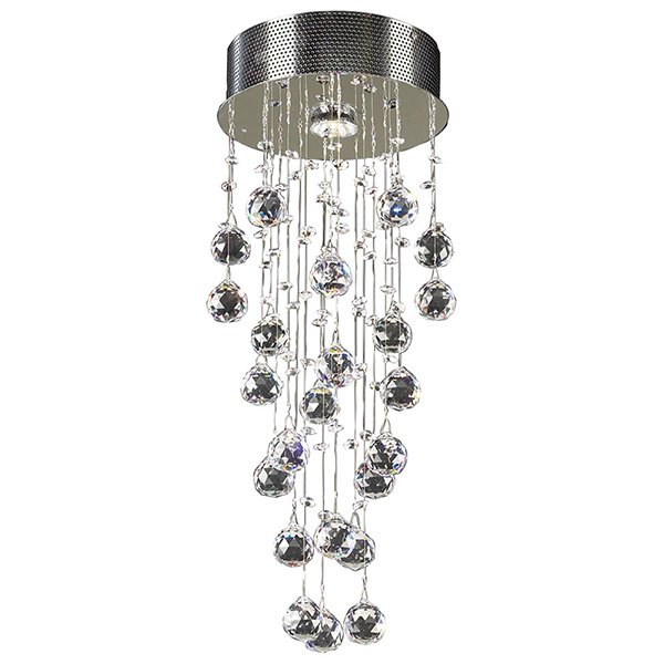 PLC Lighting 9 1/2" Chandelier in Polished Chrome with Asfour Handcut Crystal