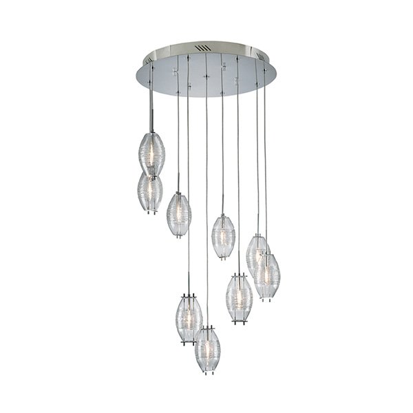 PLC Lighting 20" Chandelier in Polished Chrome with Clear Glass