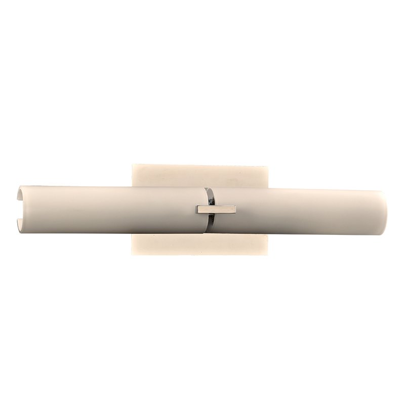 PLC Lighting 4 1/2" X 19 1/2" Wall Light in Satin Nickel with Matte Opal Glass