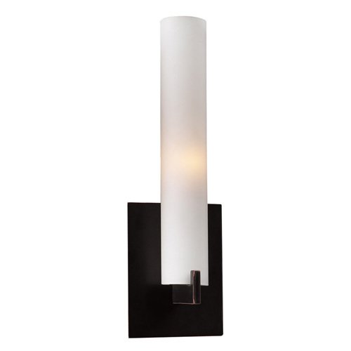 PLC Lighting CFL Single Wall Sconce in Oil Rubbed Bronze with Matte Opal Glass
