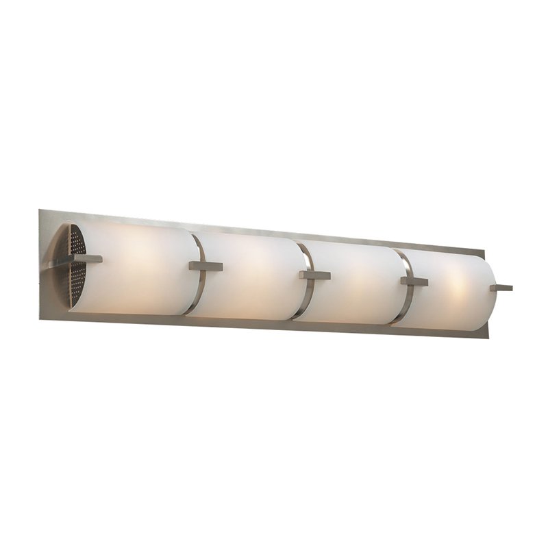 PLC Lighting 32" Wall Light in Satin Nickel with Matte Opal Glass