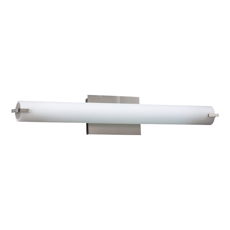 PLC Lighting Wall Light in Satin Nickel with Matte Opal Glass