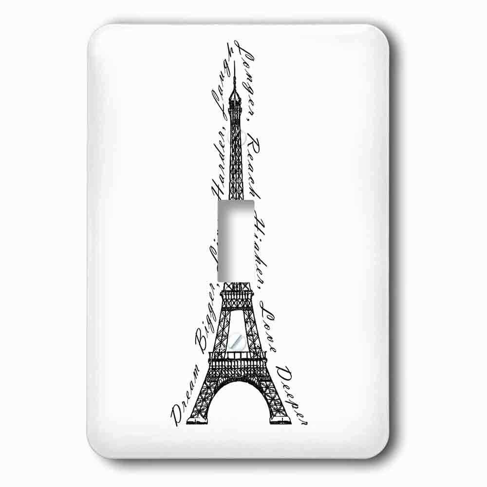 Jazzy Wallplates Single Toggle Wallplate With Paris Dream Bigger Inspirational Design Black And White