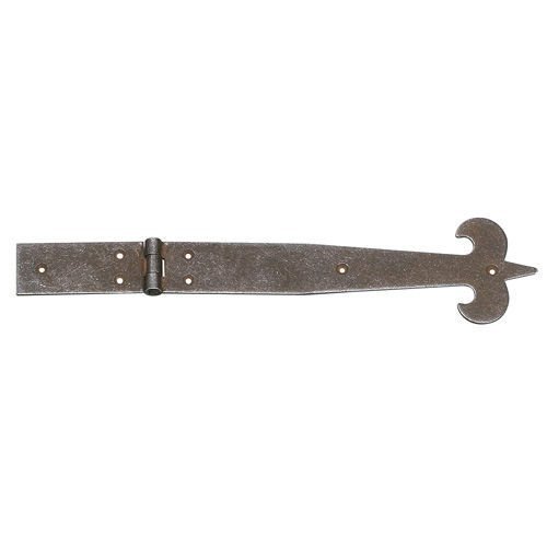Richelieu Forged Iron 11 13/16" Rustic Fleur Di Lis Surface Mount Hinge in Wrought Iron