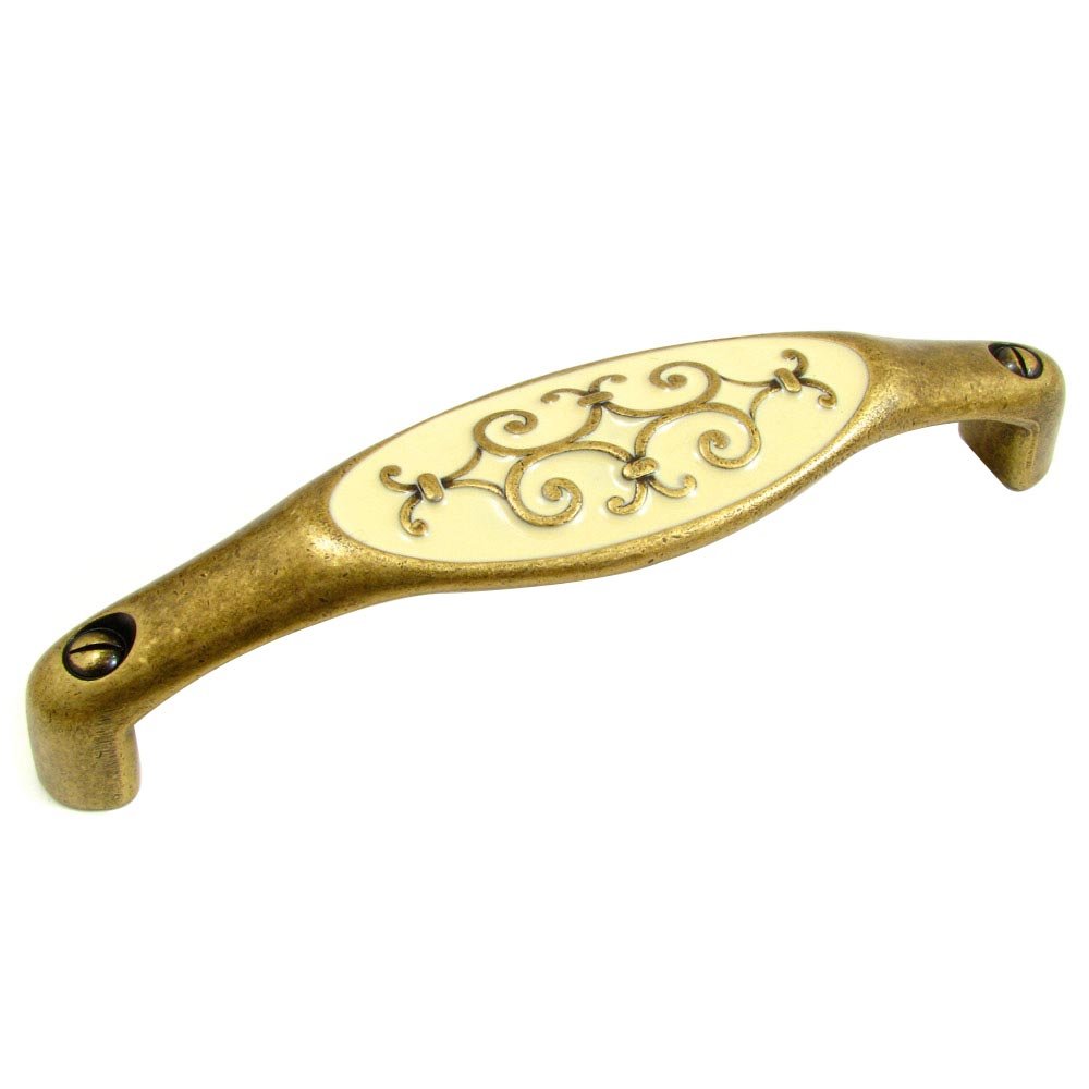 Richelieu Solid Brass with Enamel 5" Centers Filigree Handle in Florence