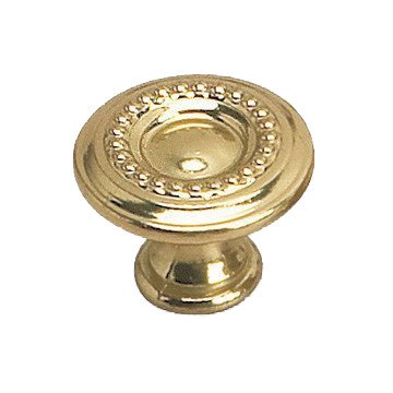 Richelieu Solid Brass 1" Diameter Bead Embossed Knob in Brass