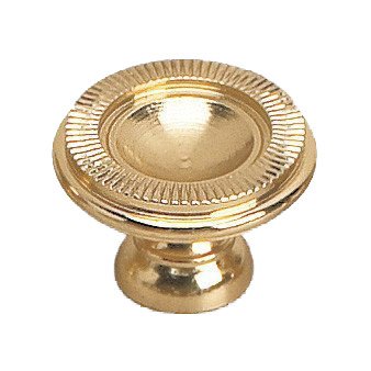 Richelieu Solid Brass 1 3/16" Diameter Banded Ring Embossed Knob in Brass