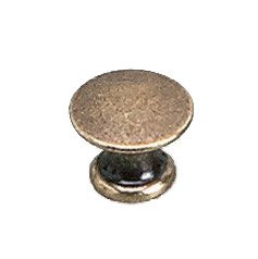 Richelieu Solid Brass 1/2" Diameter Flat Knob in Burnished Brass