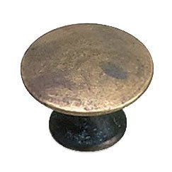 Richelieu Solid Brass 3/4" Diameter Flat Knob in Oxidized Brass