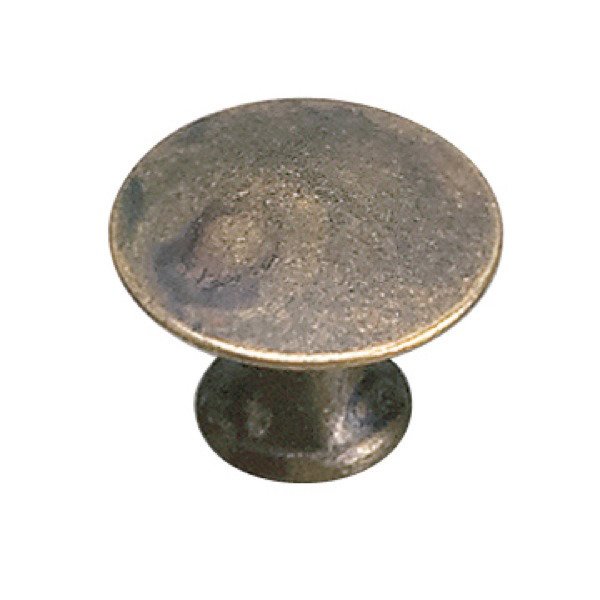 Richelieu Solid Brass 1" Diameter Flat Knob in Oxidized Brass