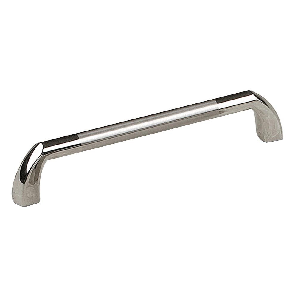 Richelieu 5" Centers Straight Pull with Curved Ends in Chrome and Brushed Nickel