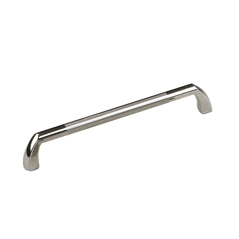 Richelieu 6 1/4" Centers Straight Pull with Curved Ends in Chrome and Brushed Nickel
