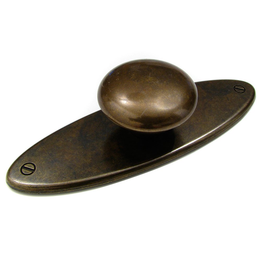 Richelieu Solid Brass 3 3/4" Long Backplate with Knob in Burnished Brass