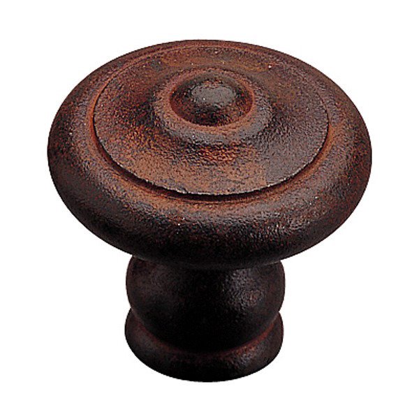 Richelieu Forged Iron 1 3/8" Diameter Ball-in-the-Center Flat-top Knob in Rust