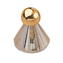 Richelieu 3/4" Diameter Ball and Cone Knob in Chrome and Brass