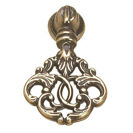 Richelieu Solid Brass 1 5/16" Long Intertwined Fronds Inspired Pendant Pull in Burnished Brass