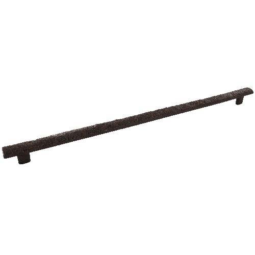 Richelieu Cast Iron 18" Centers Floral Embossed Oversized Bar Pull in Rust