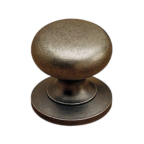 Richelieu Solid Brass 1 1/4" Diameter Round Knob with Large Base in Pewter
