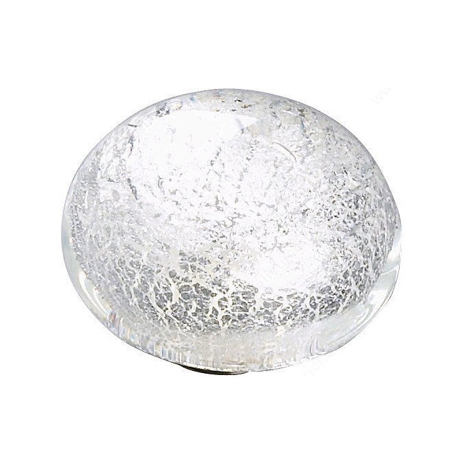 Richelieu 1 7/8" Diameter Knob in Clear and White Glass