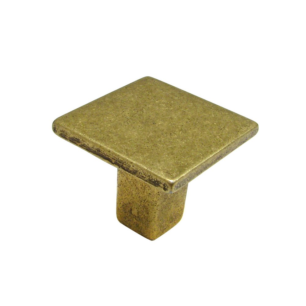 Richelieu 1 3/16" x 1 3/16" Smooth Face Square Knob in Burnished Brass