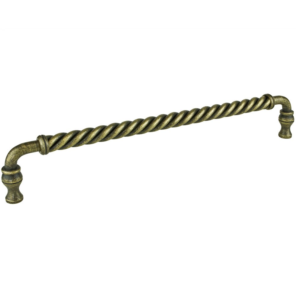 Richelieu 12" Centers Oversized Twisted Pull in Burnished Brass