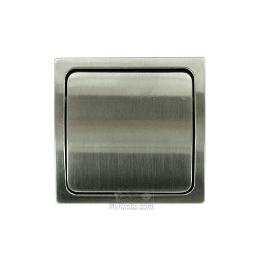 Richelieu 1 25/32" Long Square Recessed Pull with Flip Cover in Brushed Nickel