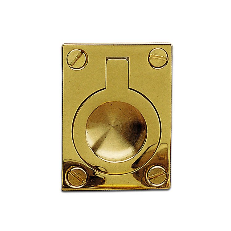 Richelieu 2" x 1 1/2" Recessed Pull (Front Mount) with Ring in Brass
