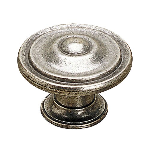 Richelieu 1 13/32" Diameter Ball-and-Rings Flat Knob in Pewter
