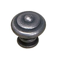 Richelieu 1" Diameter Flattened Knob with Concentric Circles in Natural Iron