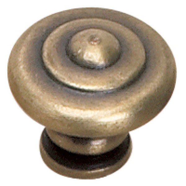 Richelieu 1 1/2" Diameter Flattened Knob with Concentric Circles in Antique English