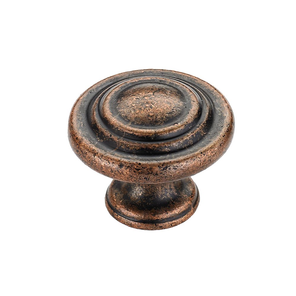 Richelieu 1 3/8" Diameter Button Knob in Antique Copper