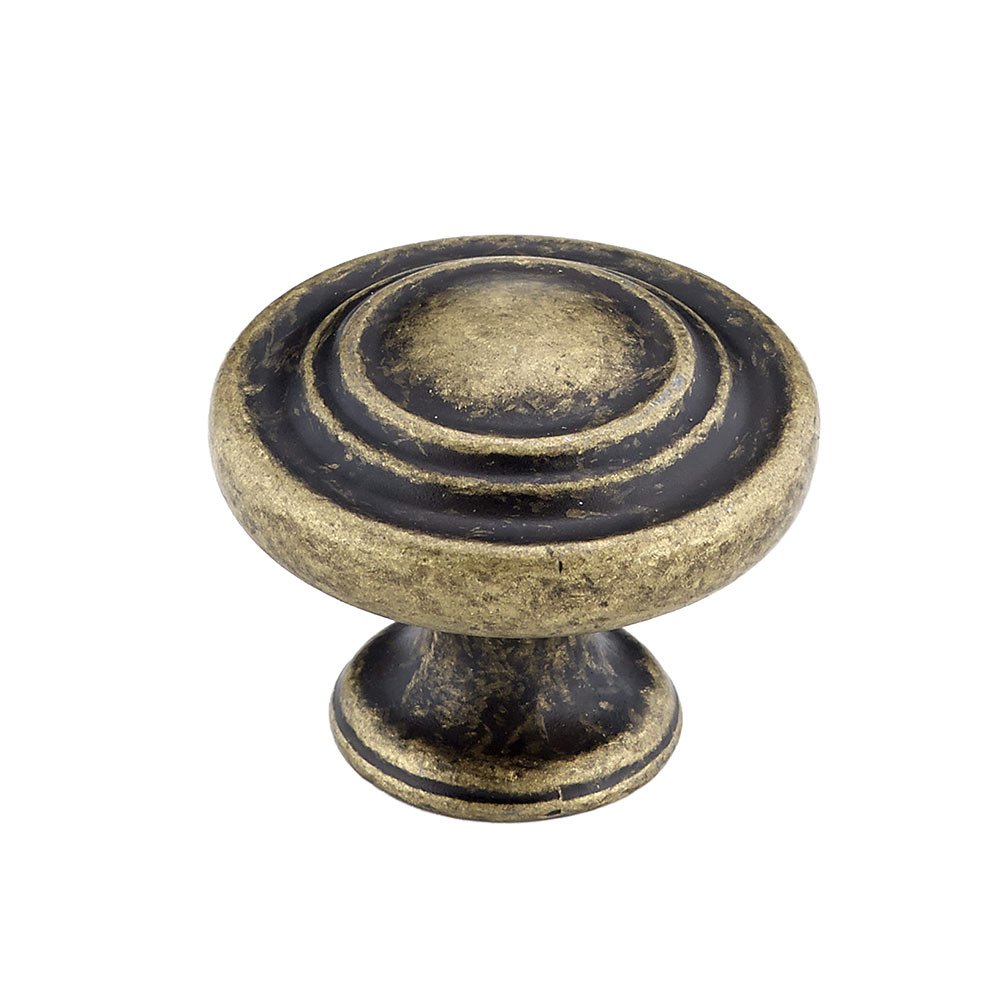 Richelieu 1 3/8" Diameter Button Knob in Burnished Brass