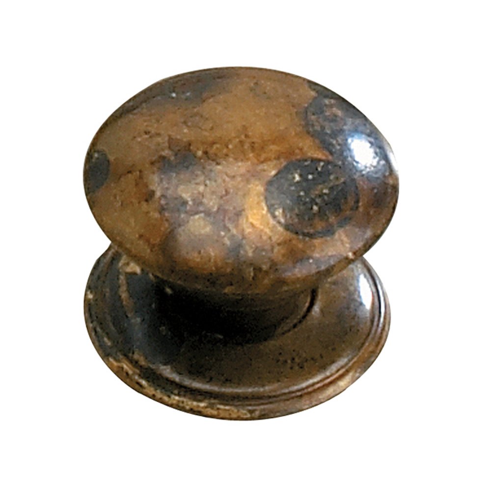 Richelieu Solid Brass 1" Diameter Plain Knob in Oxidized Brass