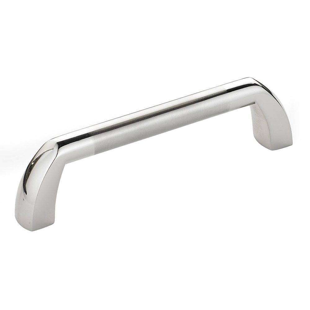Richelieu 3 3/4" Centers Straight Pull with Curved Ends in Chrome and Brushed Nickel