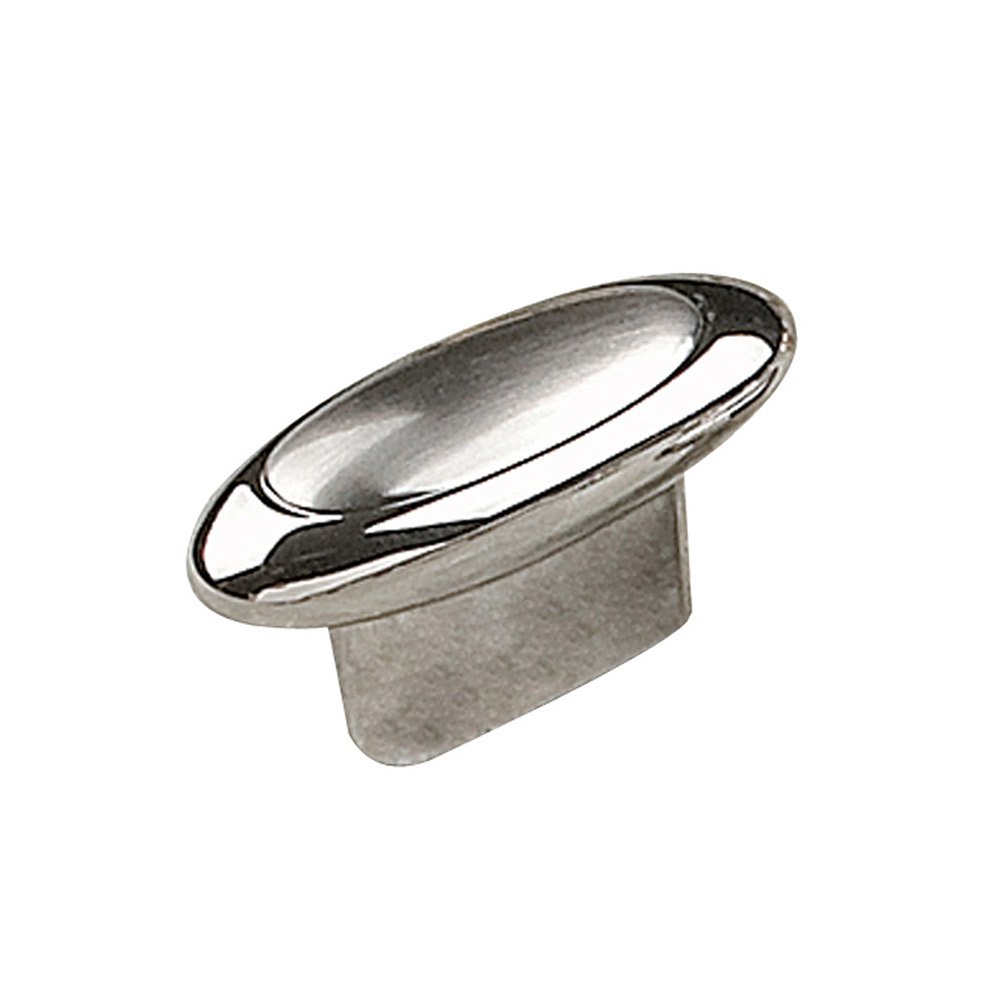 Richelieu 1 27/32" Long Oval Knob in Chrome and Brushed Nickel