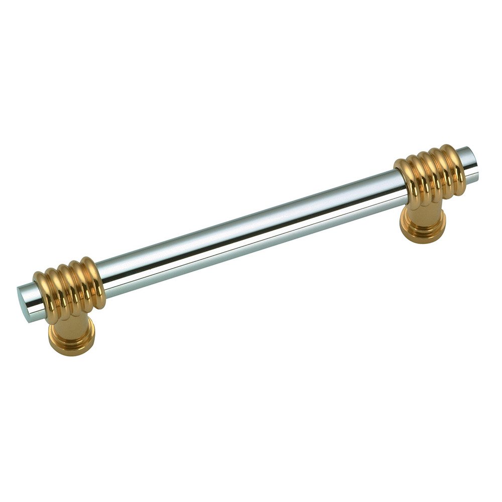 Richelieu 3 3/4" Centers Stripe Bands Bar Pull in Brass and Chrome
